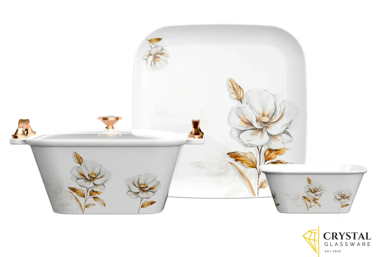Graceware Sirena Neue Crystal Coated 88 Pcs Dinner Set  